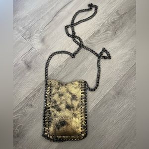 Gold Metallic Cross Body Purse